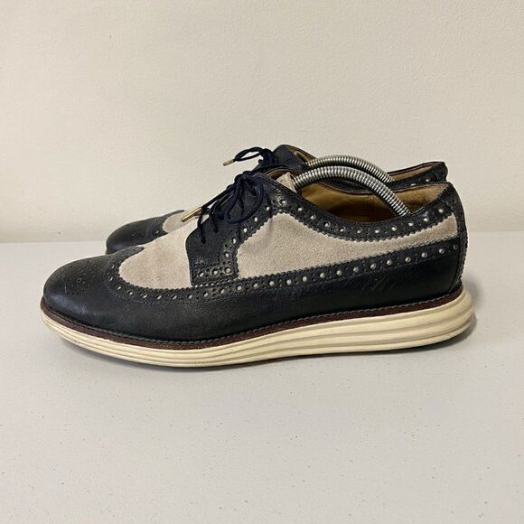 Cole Haan Grand OS Leather Two Tone Wing Tip Oxford Sneaker C13995 - Picture 3 of 7